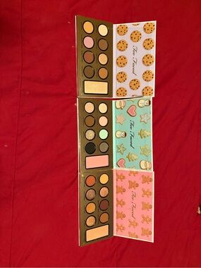 Too Faced Holiday Mini Eyeshadow Palette Set Pink, Mint & Cookie Designs new